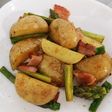 新じゃがとアスパラのベーコン炒め