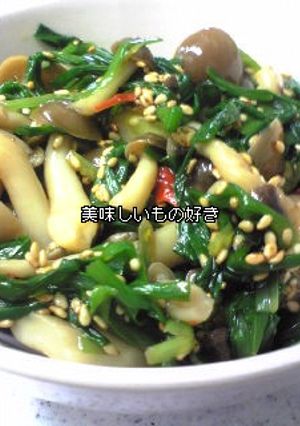 ニラとしめじの中華風ピリ辛和え-レシピのメイン写真