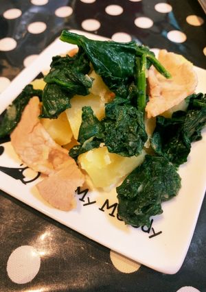 豚とじゃがいもとほうれん草炒め-レシピのメイン写真