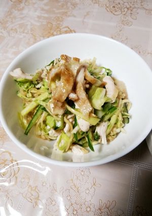 キャベツ、キュウリと鶏胸肉のドレ和え-レシピのメイン写真