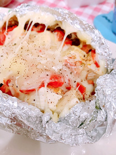 サラダチキンのトマトチーズホイル焼き-レシピのメイン写真