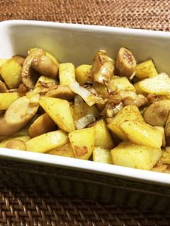じゃがいもとウインナーのカレー粉炒め-レシピのメイン写真