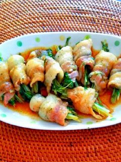 水菜の肉巻きサッパリ甘辛炒め-レシピのメイン写真
