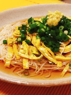 超簡単♪薄焼きたまごで食べるそうめん♡-レシピのメイン写真