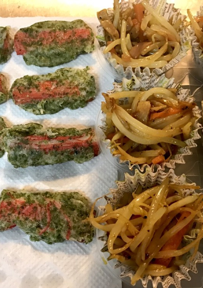 弁当作り置き 磯辺焼き、もやしカレー-レシピのメイン写真