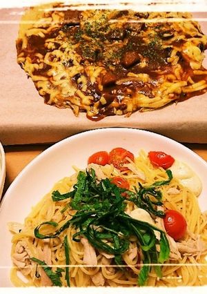 献立《メイン》蒸し鶏の和風ペペロンチーノ-レシピのメイン写真