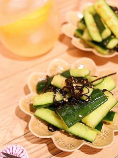 【3分で完成】たたきキュウリの塩昆布和え-レシピのメイン写真