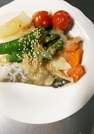 煮崩れしにくい鱈と野菜の塩だれ煮付け-レシピのメイン写真