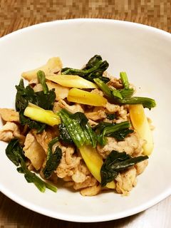 豚・ネギ・ほうれん草の炒め物-レシピのメイン写真