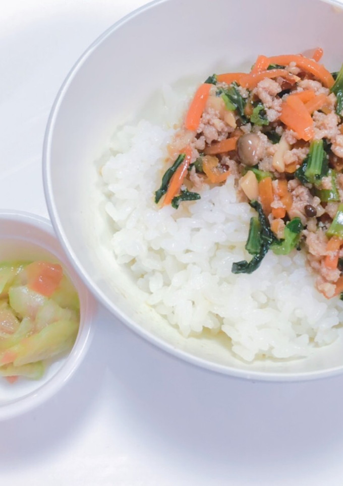 幼児食☆野菜あんかけ丼と胡瓜の和え物-レシピのメイン写真