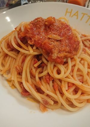 ツナと玉ねぎのシンプル!トマトパスタ-レシピのメイン写真