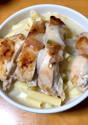 ペンネで作るチキンスープパスタ-レシピのメイン写真