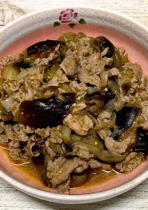 豚こまと茄子のピリ辛味噌炒め♪-レシピのメイン写真