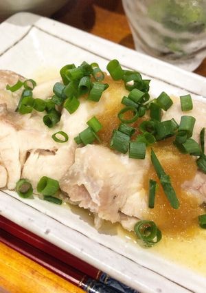 4分レンジ 塩麹で柔らか蒸し鶏おろし和え-レシピのメイン写真