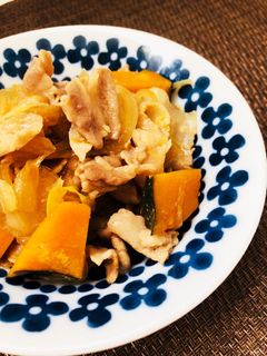 豚バラとかぼちゃのさっぱり昆布ポン酢炒め-レシピのメイン写真