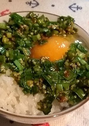 ニラ玉 TKG 卵かけご飯 【男飯】-レシピのメイン写真