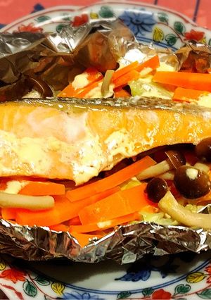 鮭(白身魚)の麺つゆマヨのホイル焼き-レシピのメイン写真