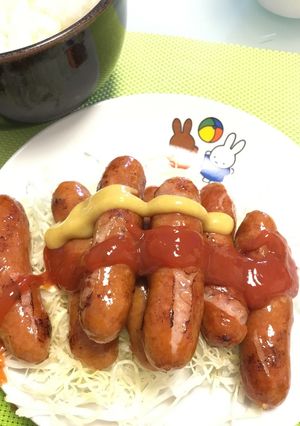 我流！ご飯の友のソーセージ炒め-レシピのメイン写真