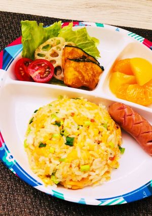 揚げ野菜と炒飯のランチプレート♡-レシピのメイン写真