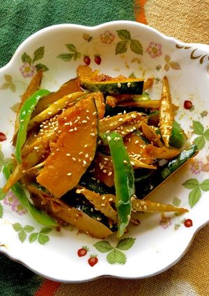 かぼちゃとごぼうの焼きマリネ【作り置き】-レシピのメイン写真