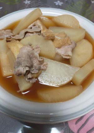 大根と豚バラと油揚げの煮物-レシピのメイン写真
