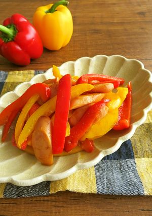 パプリカとウインナー炒め☆カレー風味-レシピのメイン写真