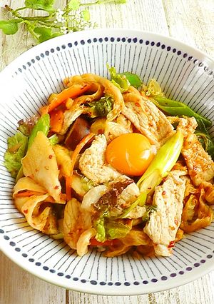 フライパン１つで豚キムチ丼-レシピのメイン写真
