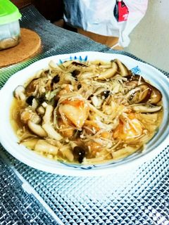 鶏唐揚げの甘酢きのこあんかけ❤-レシピのメイン写真