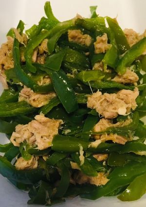 ツナ缶と調味料で！無限ピーマン-レシピのメイン写真