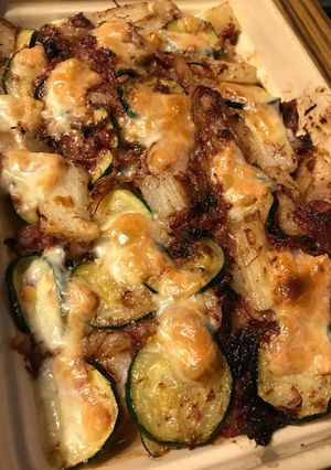 ズッキーニと長芋のコンビーフ焼き-レシピのメイン写真