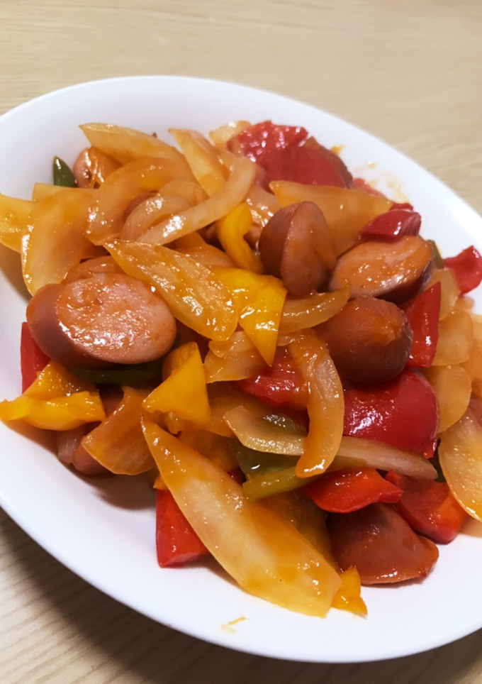 ウインナーと野菜の甘酢炒め-レシピのメイン写真