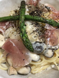 きのこの味噌ぽん酢クリームパスタ-レシピのメイン写真