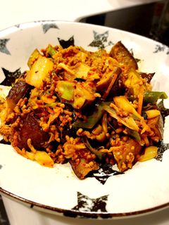簡単!茄子と挽肉のキムチ炒め♥-レシピのメイン写真