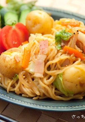 ジャーマンポテト風⁂カレー焼きそば-レシピのメイン写真