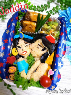 ディズニー『アラジン&ジャスミン』弁当♡-レシピのメイン写真