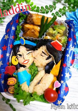 ディズニー『アラジン&ジャスミン』弁当♡-レシピのメイン写真