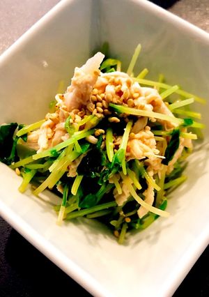 糖質制限★ささみと豆苗の梅肉和え-レシピのメイン写真