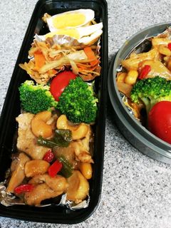 中学生男子の豚肉のカシューナッツ炒め弁当-レシピのメイン写真