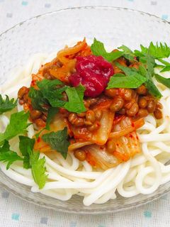 梅風味のさっぱりキムチうどん-レシピのメイン写真