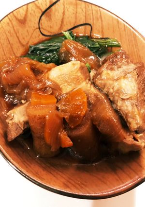 豚と玉ねぎとゴボウ煮 象印 自動圧力鍋-レシピのメイン写真