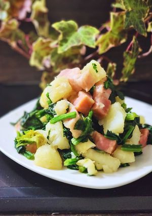 レンジで簡単♪ほうれん草とじゃがベーコン-レシピのメイン写真