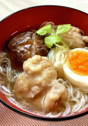 鶏モモ肉・椎茸の純和風煮麺♡おあつもの-レシピのメイン写真