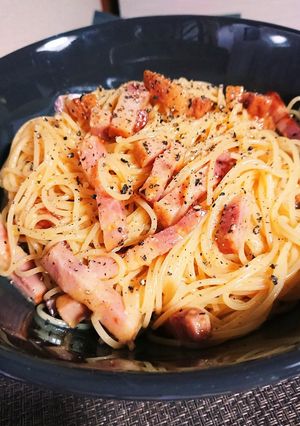 生クリーム不用☆濃厚全卵カルボナーラ　-レシピのメイン写真
