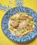 初夏アスパラ蒸しホタテのコチュマヨソテー