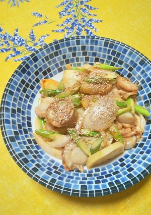初夏アスパラ蒸しホタテのコチュマヨソテー-レシピのメイン写真