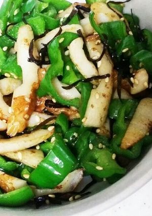ピーマンとちくわの塩昆布炒め-レシピのメイン写真
