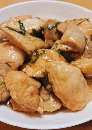 ポンの鶏肉の梅ポン酢炒め-レシピのメイン写真