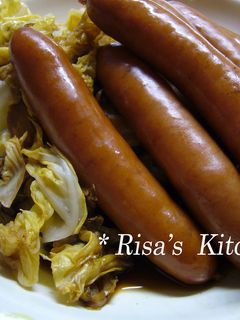 ソーセージとたっぷりキャベツのコンソメ煮-レシピのメイン写真