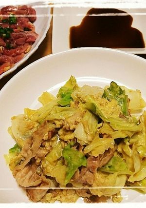 献立《メイン》豚とキャベツと卵の炒め物-レシピのメイン写真