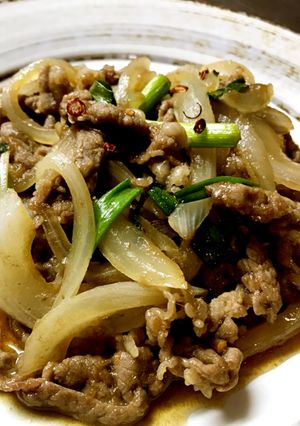新たまで柔らか☆牛薄切り肉の甘辛炒め-レシピのメイン写真